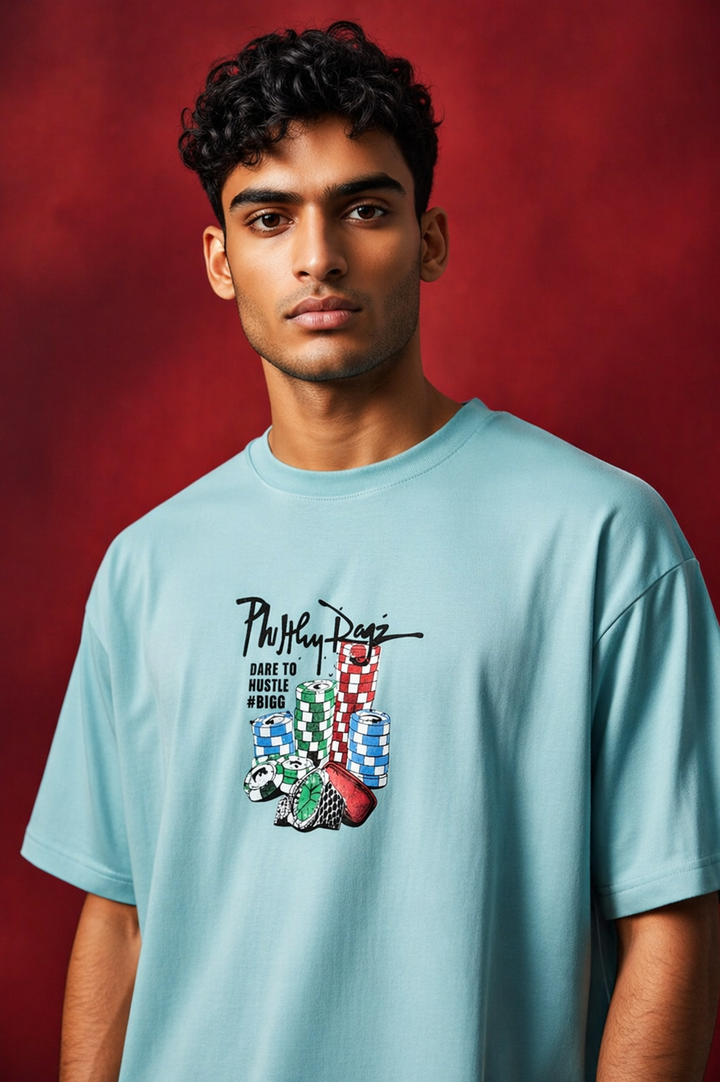 Aestra Philly Payz Oversized T-Shirt – Ice Blue Edition