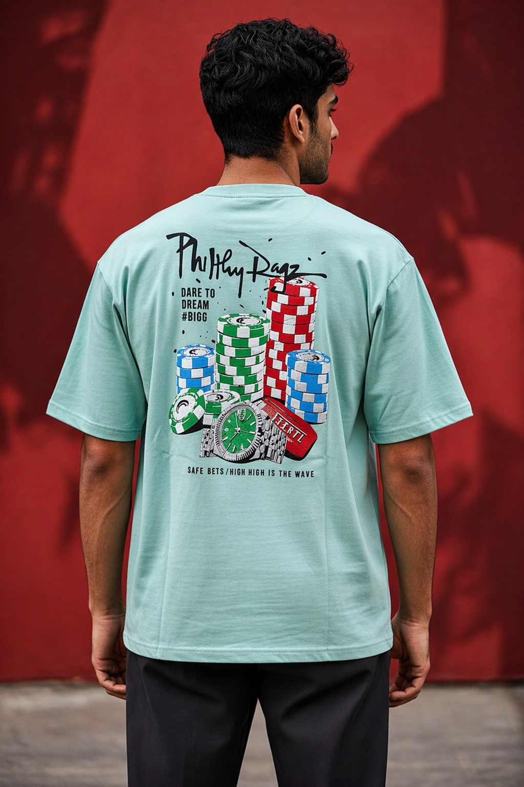 Aestra Philly Payz Oversized T-Shirt – Ice Blue Edition
