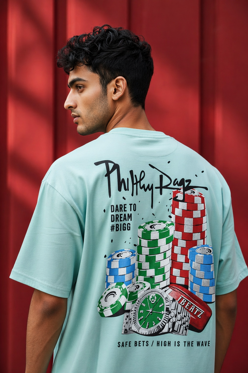 Aestra Philly Payz Oversized T-Shirt – Ice Blue Edition