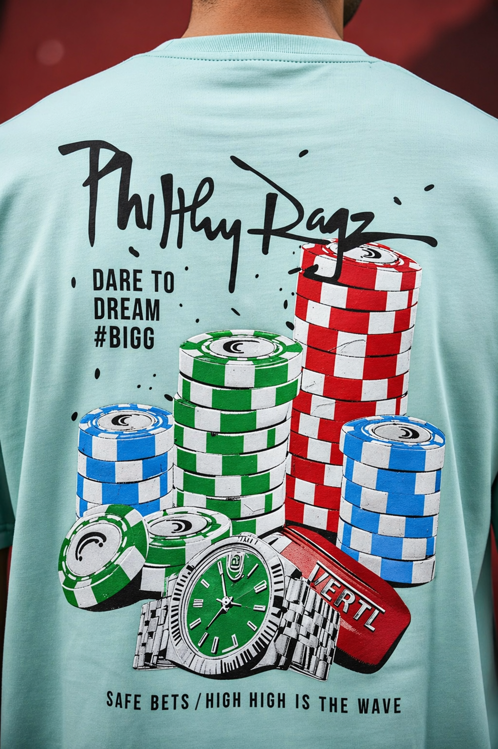 Aestra Philly Payz Oversized T-Shirt – Ice Blue Edition