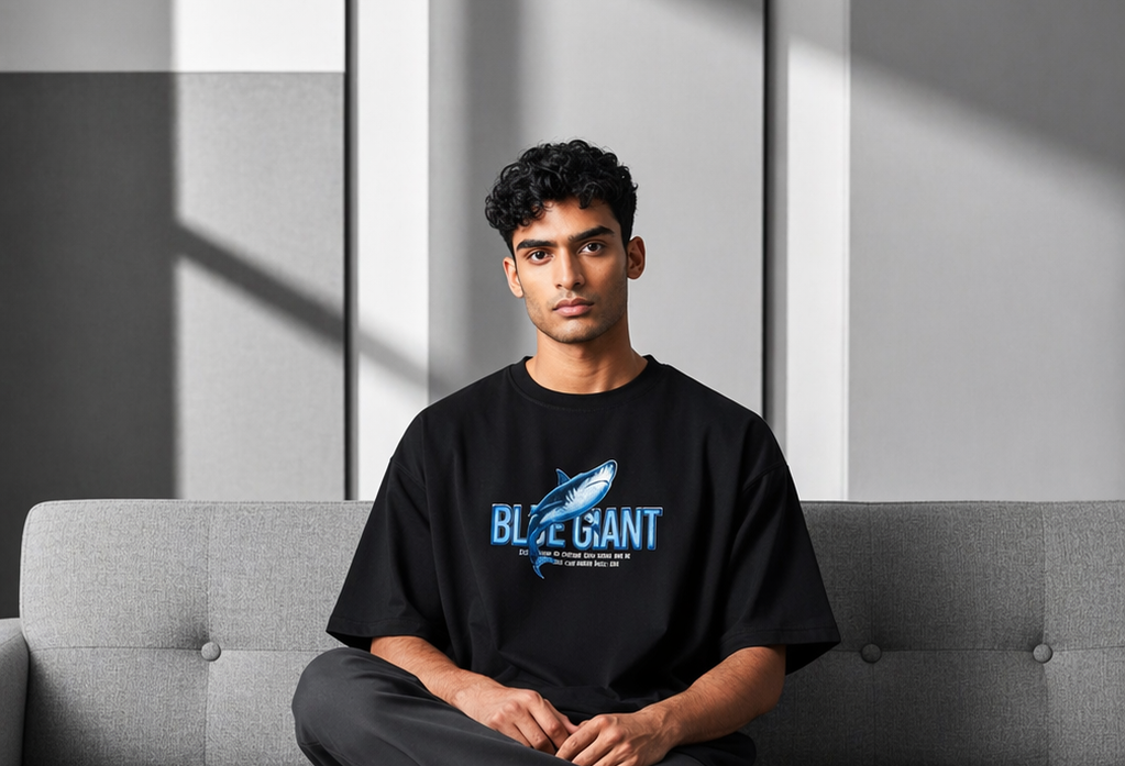 Aestra Blue Giant Oversized T-Shirt