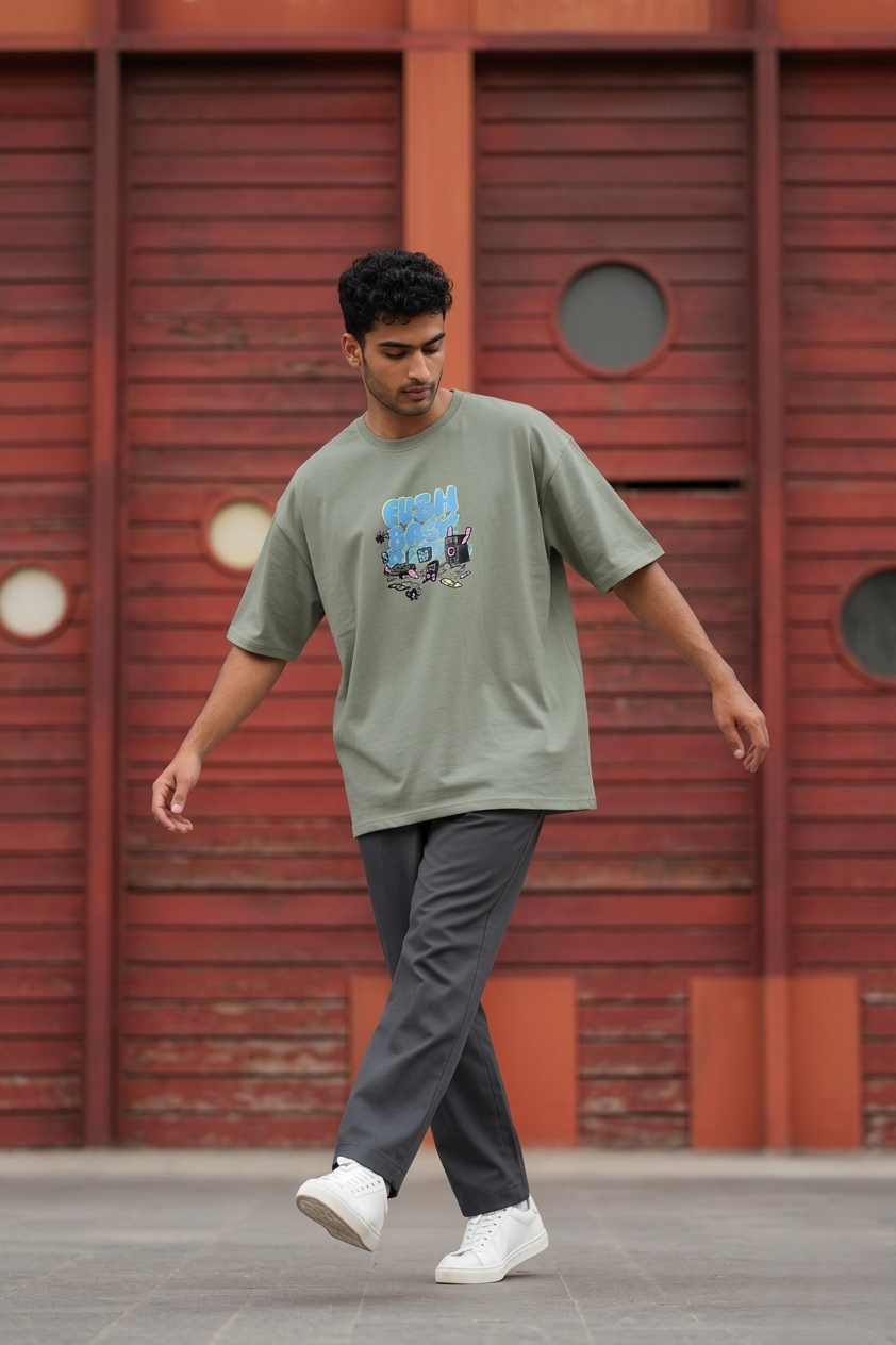 Aestra Fresh Back Music Oversized T-Shirt