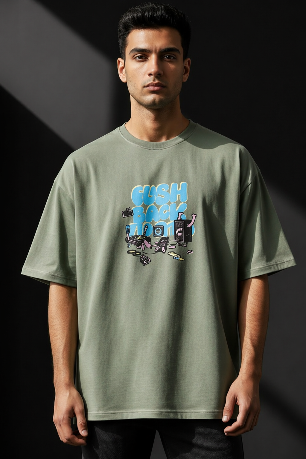 Aestra Fresh Back Music Oversized T-Shirt