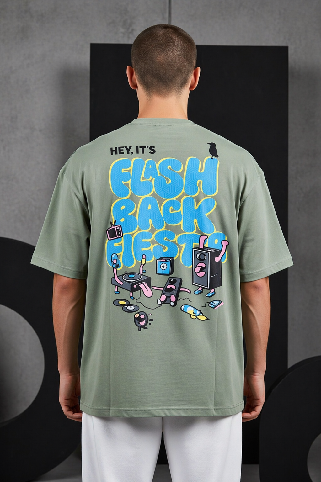 Aestra Fresh Back Music Oversized T-Shirt