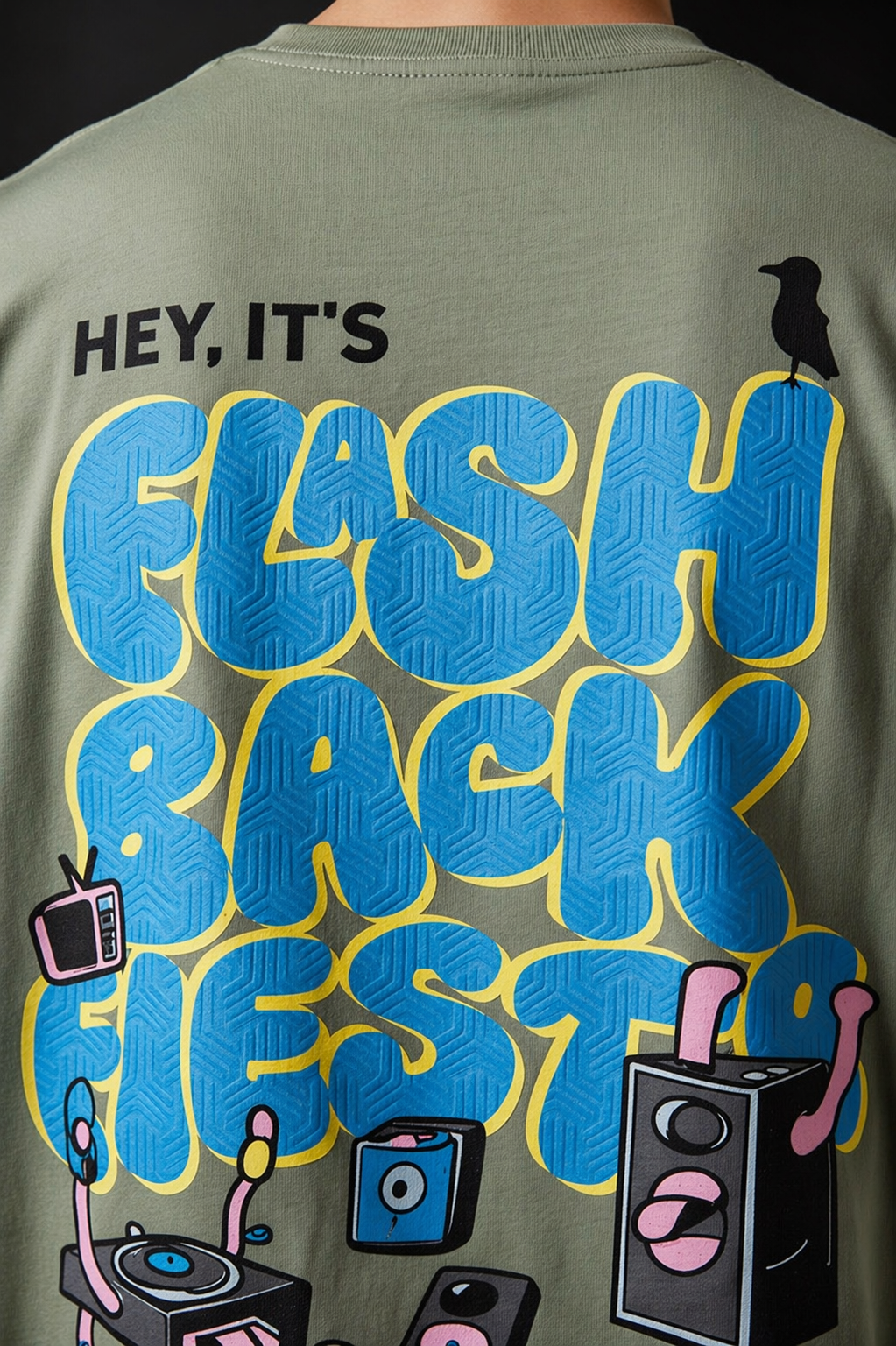 Aestra Fresh Back Music Oversized T-Shirt