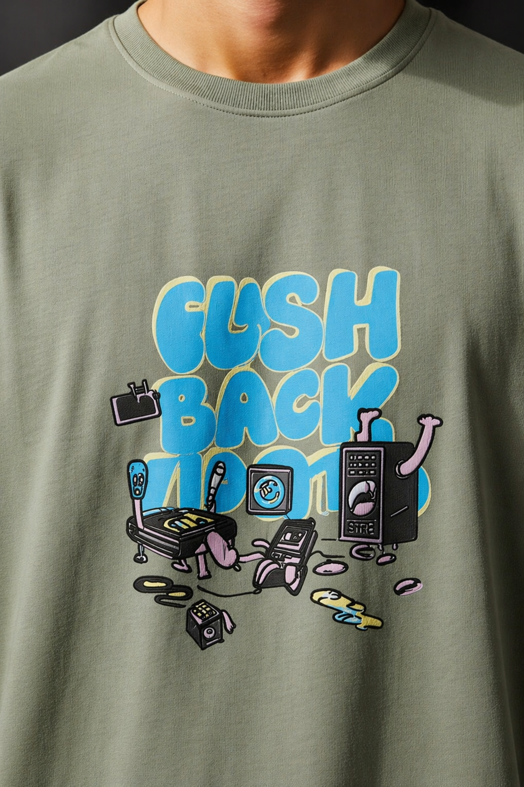 Aestra Fresh Back Music Oversized T-Shirt