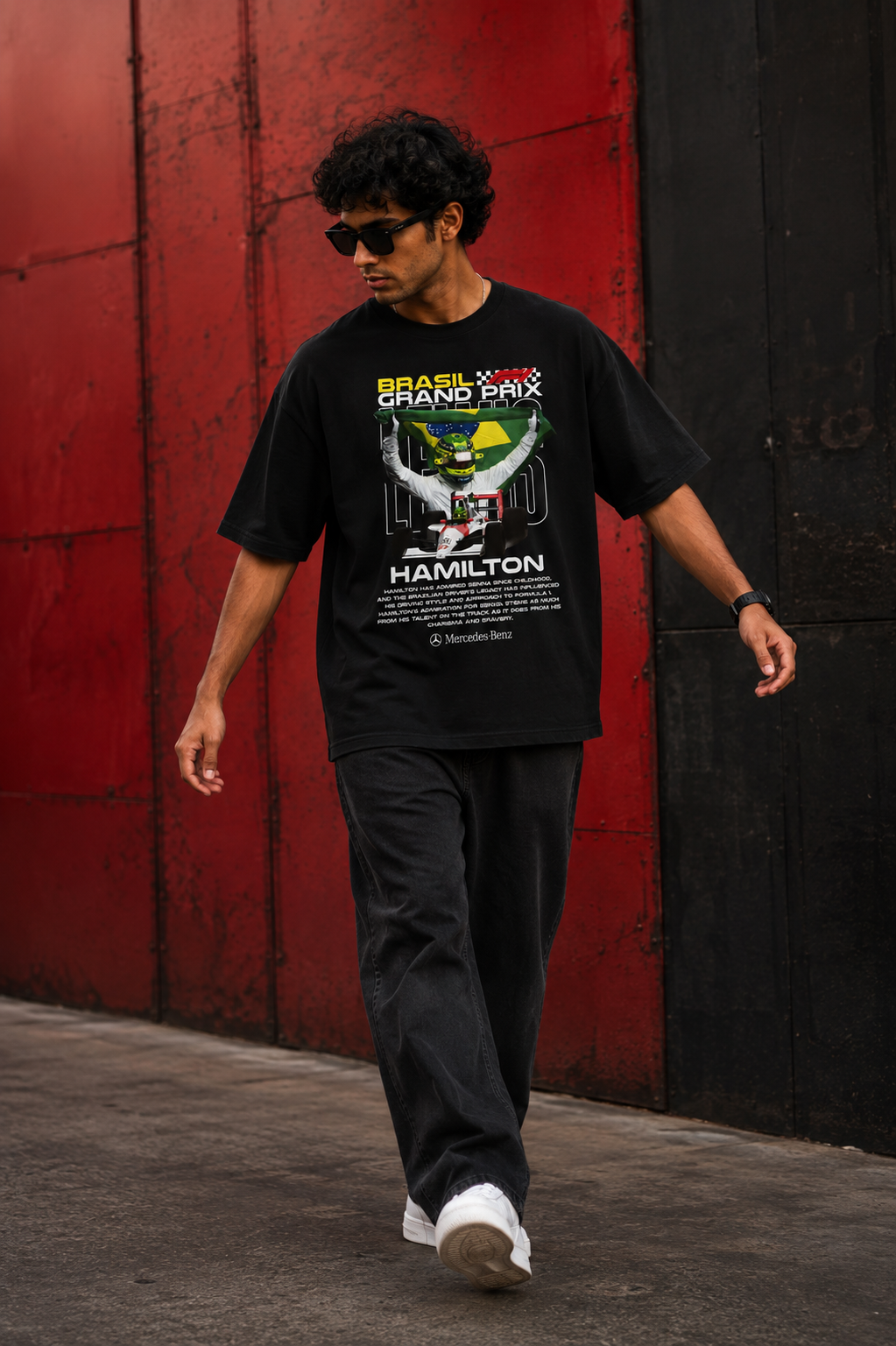 Aestra Brazil Grand Prix Hamilton Oversized T-Shirt | Racing Graphic Streetwear Tee | Unisex Oversized Fit