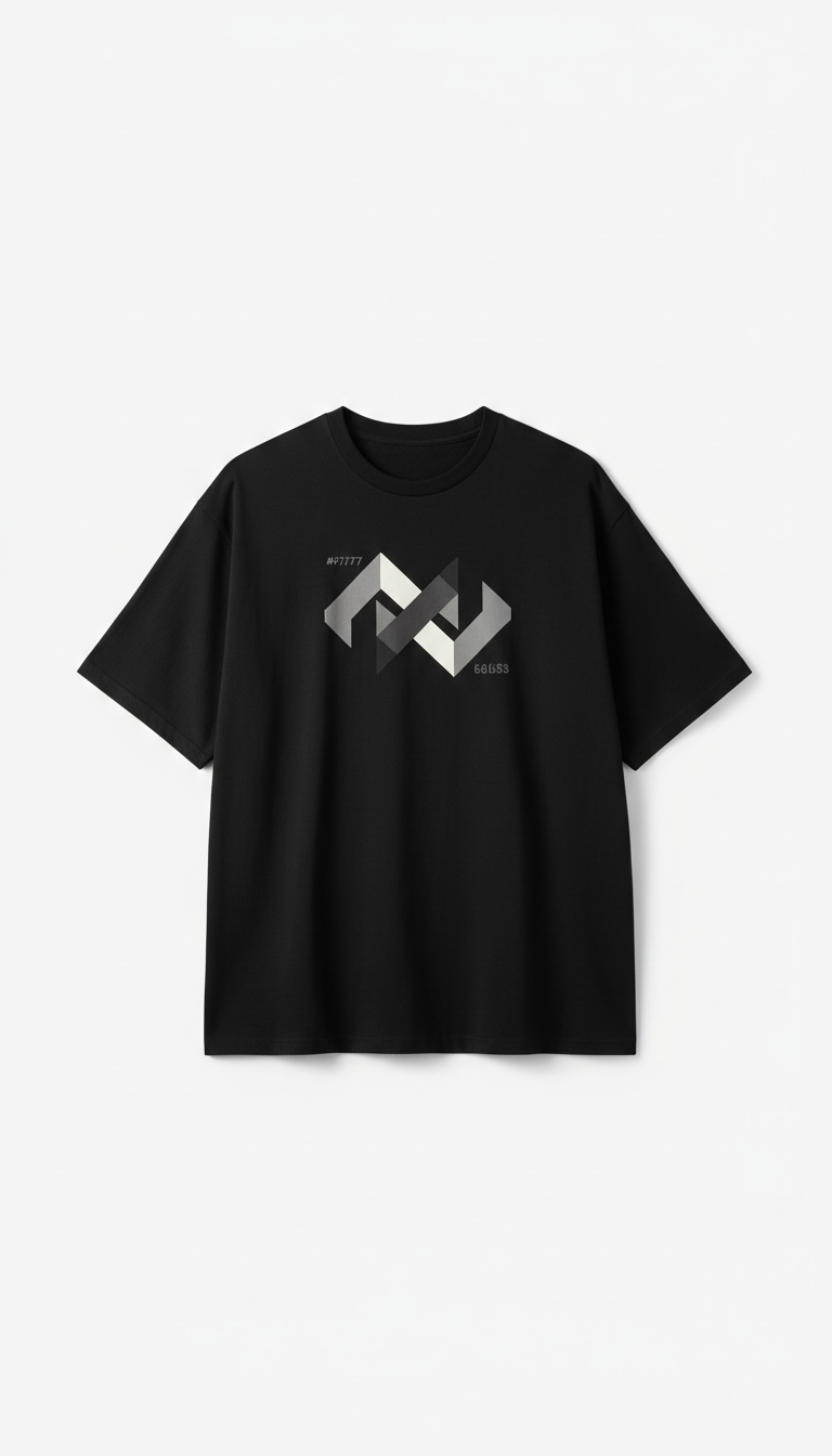 Ink Black Oversized Graphic Tee
