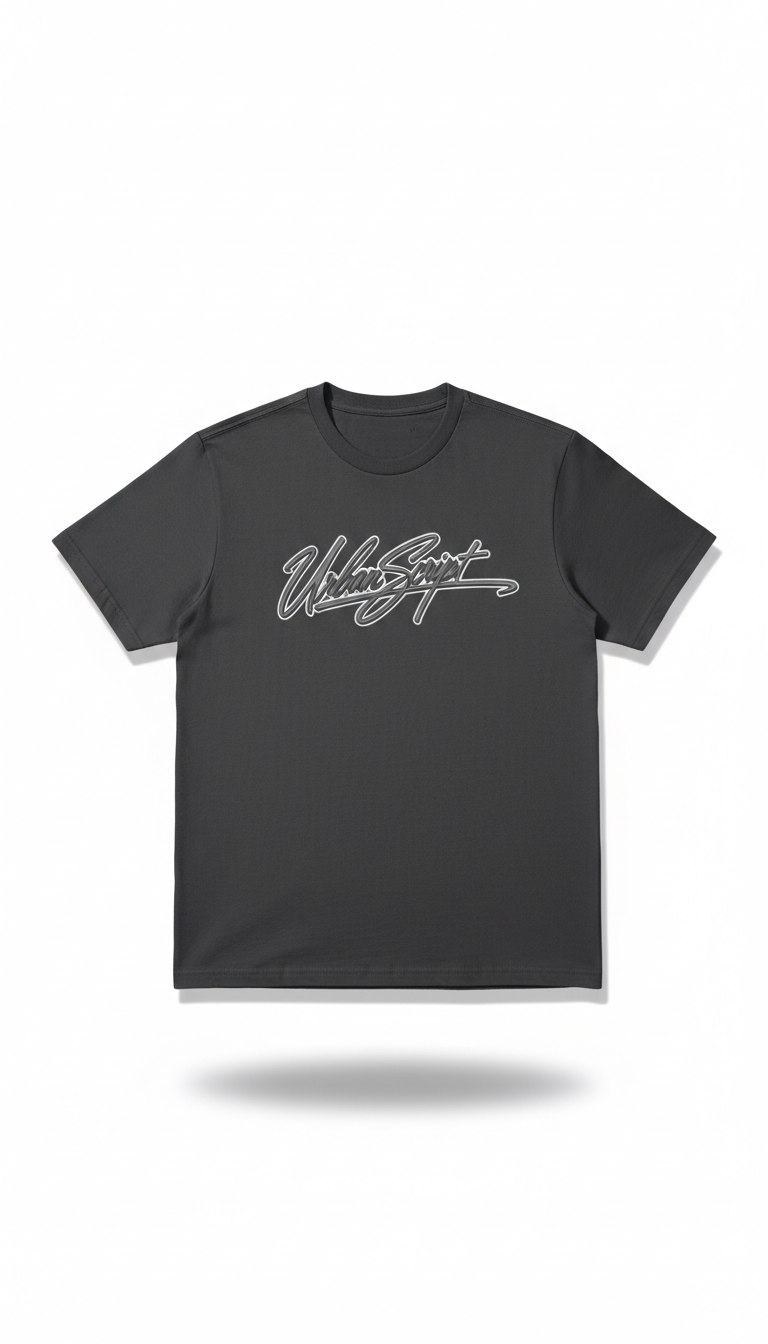 Shadow Charcoal Urban Script Tee