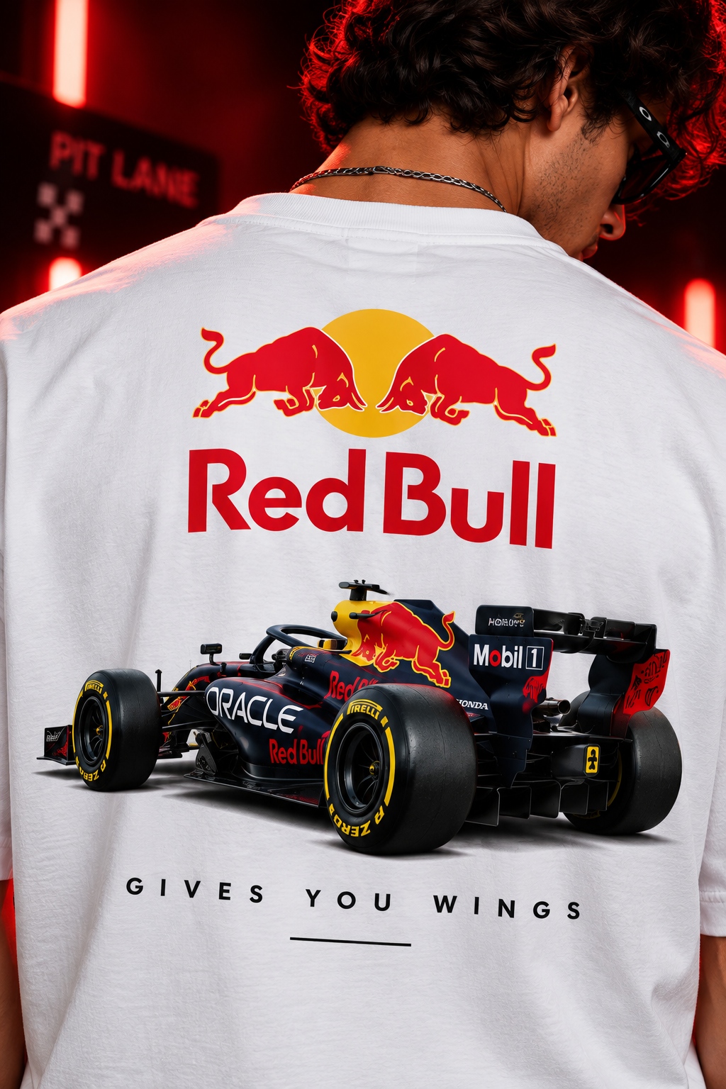 AESTRA Red Bull Racing Oversized T-Shirt | F1 Motorsport Graphic Tee | White Streetwear