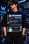 AESTRA Franco Colapinto Racing Oversized T-Shirt | F1 Motorsport Graphic Tee | Black Streetwear