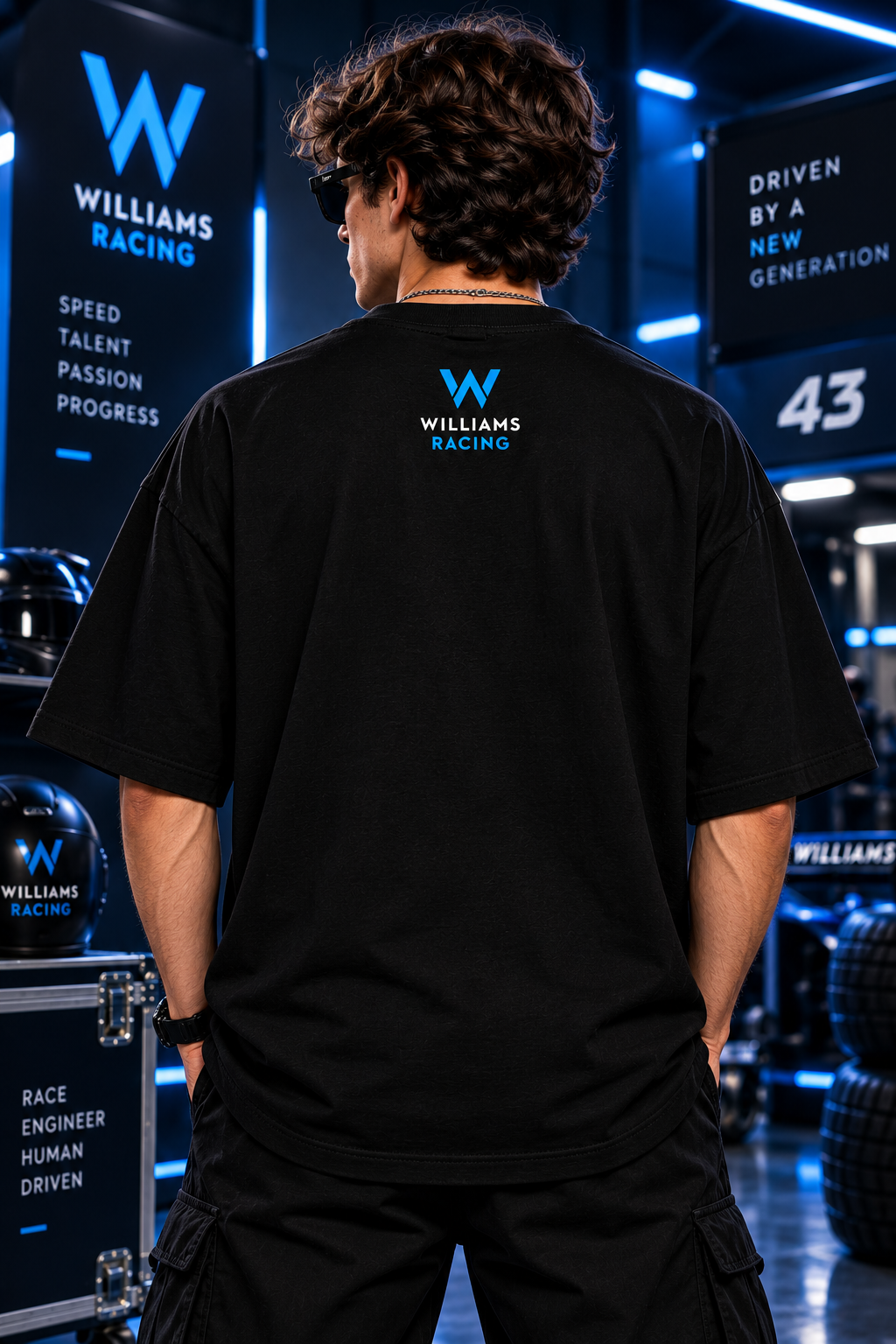 AESTRA Franco Colapinto Racing Oversized T-Shirt | F1 Motorsport Graphic Tee | Black Streetwear